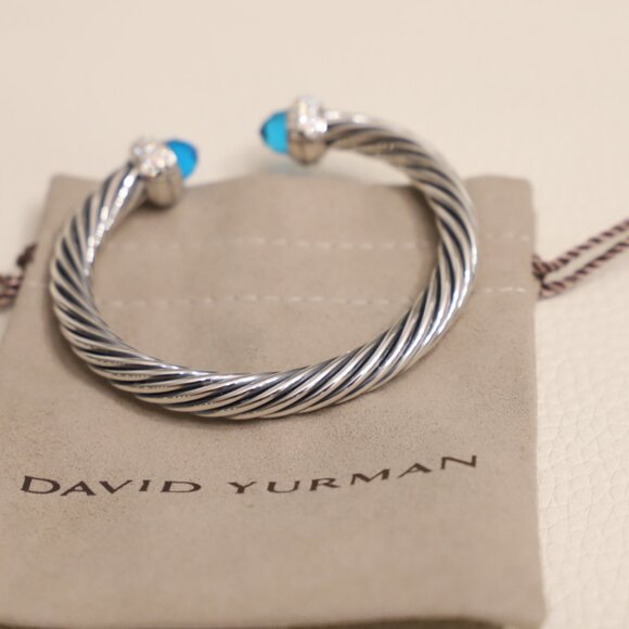 David Yurman Silver and Blue Bracelet - Picture 4 of 5